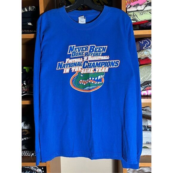 Vintage Florida Gators 2006 Basketball & Football Champions L/S Tee - Picture 1 of 4